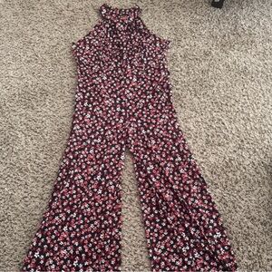 Sonoma Floral Jumpsuit - Black and Red